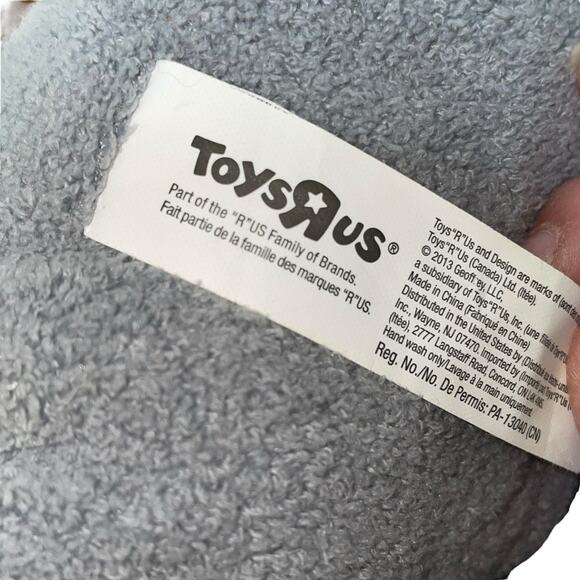 Toys R Us Elephant Plush Geoffrey Stuffed Animal Safari Nursery Shower Blue 15" - Picture 7 of 11